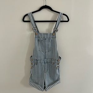 Celebrity Pink blue striped overalls